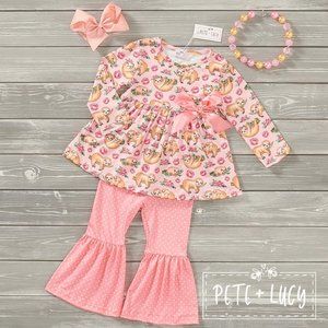 Pete + Lucy I Love Sloths 2 piece pant set